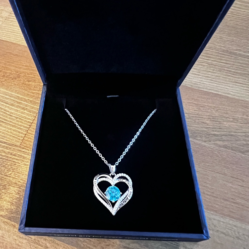 New Cde Forever Love Heart Necklace , December Birthstone S925